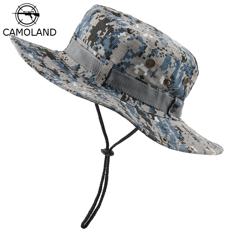 

CAMOLAND Summer UPF 50+ Sun Hat For Women Man Military Army Bucket Hats Camouflage Boonie Caps Outdoor Hiking Fishing Cap