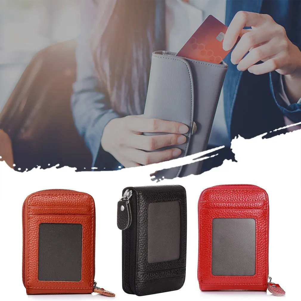 

Korean Women's Short Card Case Oil Leather Organ Card Case Vertical Version Practical And Beautiful Ladies Clutch