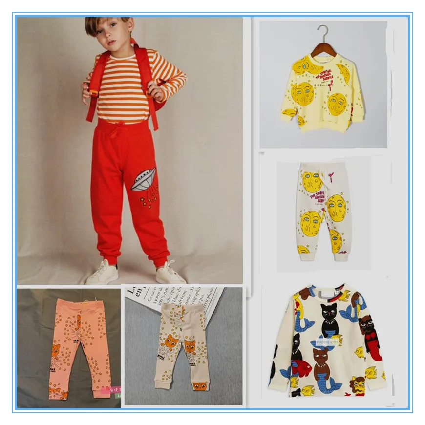 Весенне-летние детские толстовки с капюшоном в виде НЛО штаны мультяшный рисунок