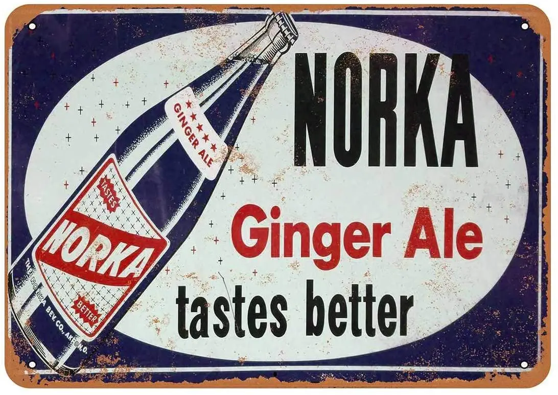 

Diuangfoong Norka Ginger Ale Vintage Look Metal Sign 12"×8"
