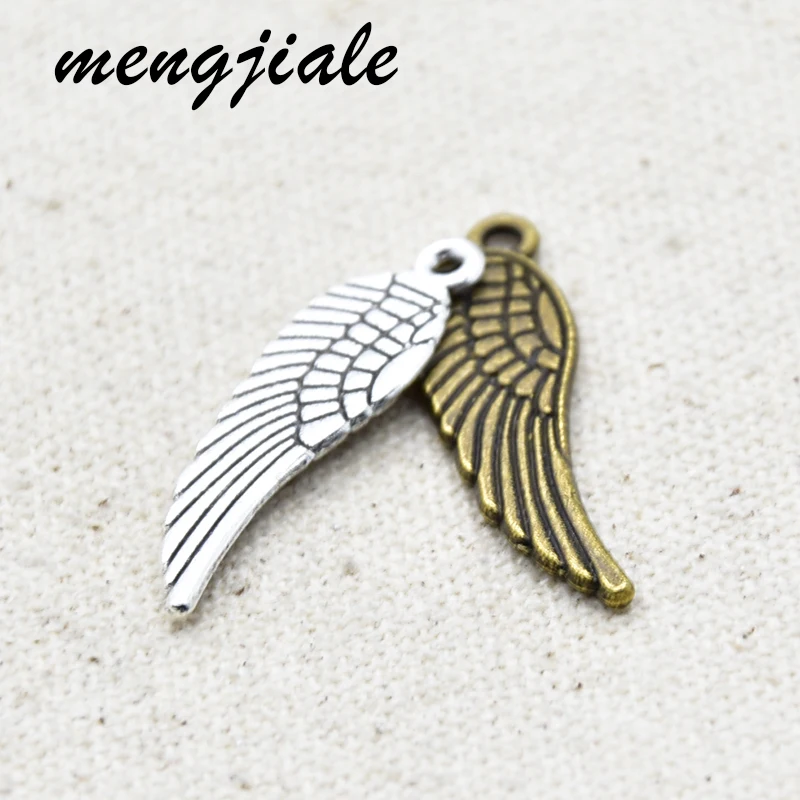 14 шт. модные двухцветные Подвески Крылья Ангела металлические подвески для