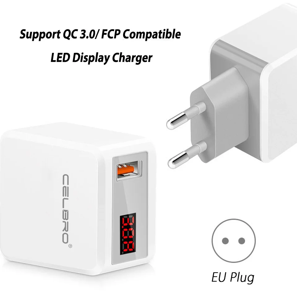 QC 3.0 USB Fast Charger Quick Charge 3.0 Wall USB Charger for Samsung Galaxy Note 9 8 S9 S8 Plus S7 S6 LED Cargador Rapido EU US