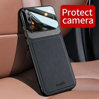 keysion shockproof case for xiaomi mi note 10 cc9 pro mi 9 lite leather glass phone back cover for redmi note 9s 7 8t 8 pro 8a