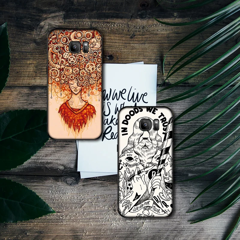 Чехлы для samsung S8 S9 S10 Plus рисунок иллюстрации NOTE 8 9 M10 M20 M30 S6 S7 Edge чехол телефона