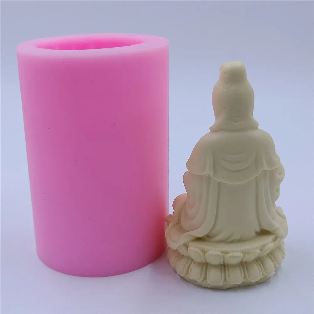 Китайский Bodhisattva силиконовые формы для свеч Будды дизайн гипса цемента смолы ремесло силиконовые формы