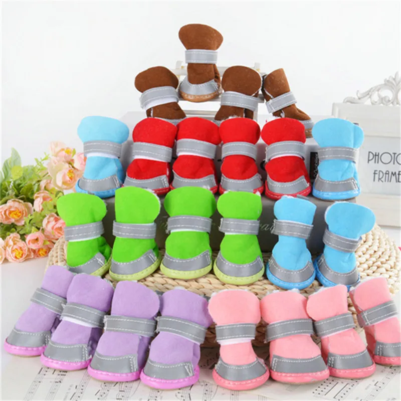 

S-XXL Winter Warm Shoes for Dogs Cute Dog Boots Thickened Non-slip Snow Boots Pet Cotton Blend Puppy Sneakers Pet Supplies