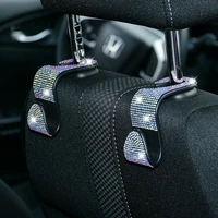 1pc diamond car seat back hook auto seat headrest hook backseat storage holder stylish bling interior car decoration accessories