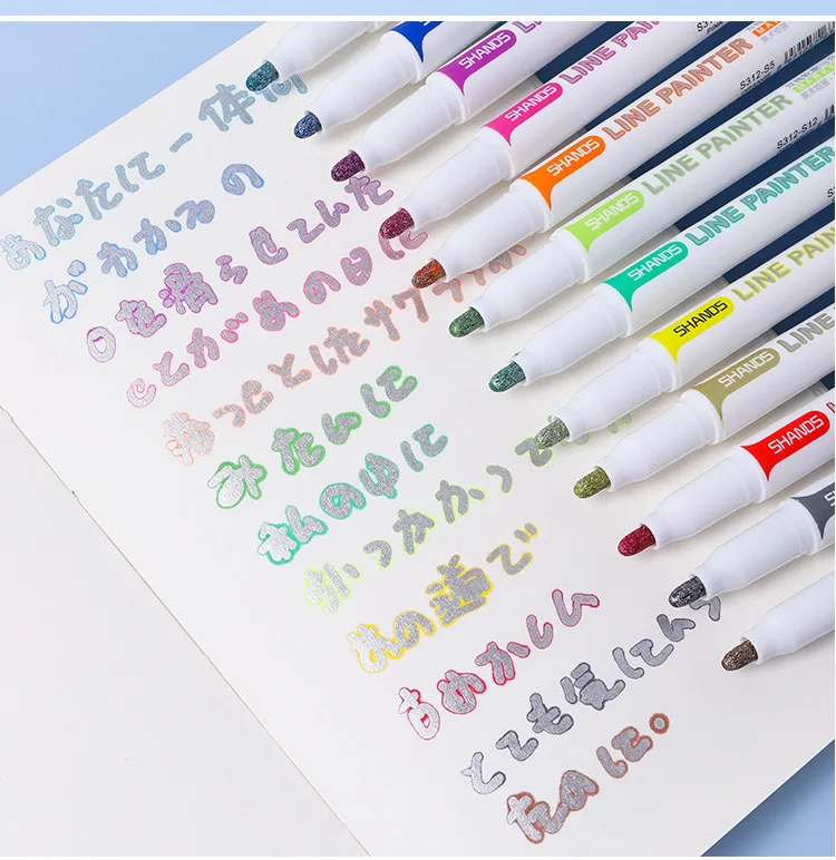 Набор ручек с блёстками Glitter Color Line Painter Pen Set Art Marker Liner для рисования, живописи, каллиграфии, ведения журнала, дневника, альбома, школы F095 on.