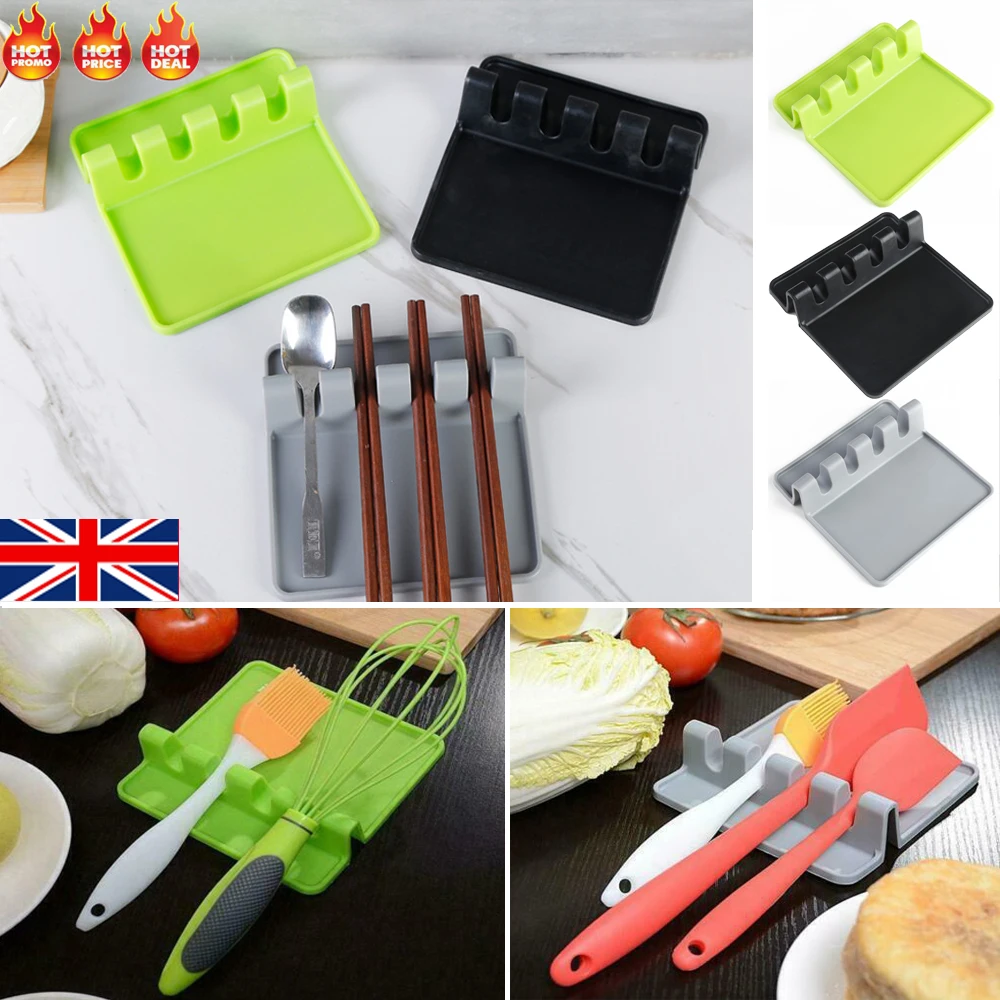 Кухонная Термостойкая Силиконовая ложка для отдыха кухонная утварь держатель
