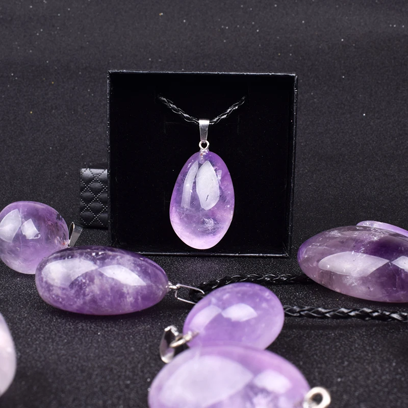 

Fashion Random Natural Amethysts Necklaces Women Purple Crystal Quartzs Energy Stone Healing Necklace Gem Meditation Jewelry