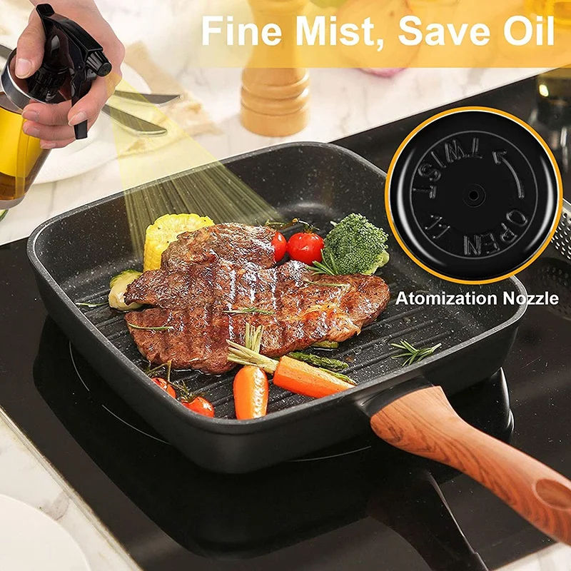 Olive Oil Sprayer for Cooking - 450Ml Dispenser Bottle Spray Mister -Adjustable Mist Nozzle Vinegar Spritzer |
