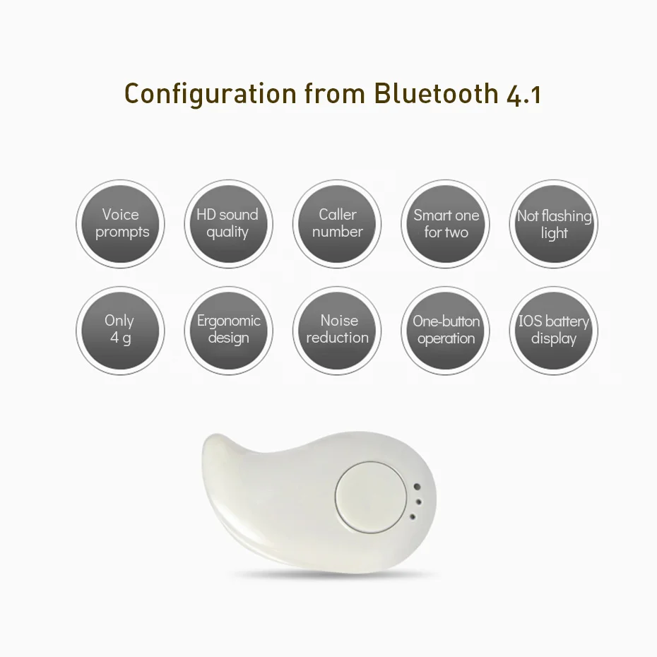 Мини беспроводные Bluetooth наушники в ухо Спортивная гарнитура с микрофоном для iPhone