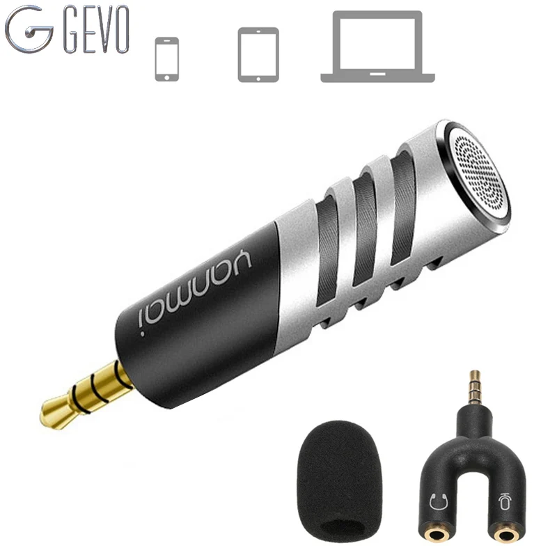 

Yanmai R1 MINI Adjustable Stereo Condenser Microphone Mic For iPhone Computer PC
