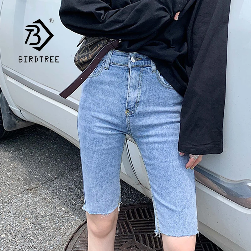 Женские винтажные джинсы с высокой талией B07703F эластичные облегающие до