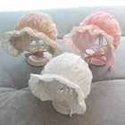 Модная шапочка для новорожденных, однотонная шляпы для принцессы, милая шапочка с оборками для маленьких девочек, весенне-осенняя летняя шапочка для детей 1-12 месяцев