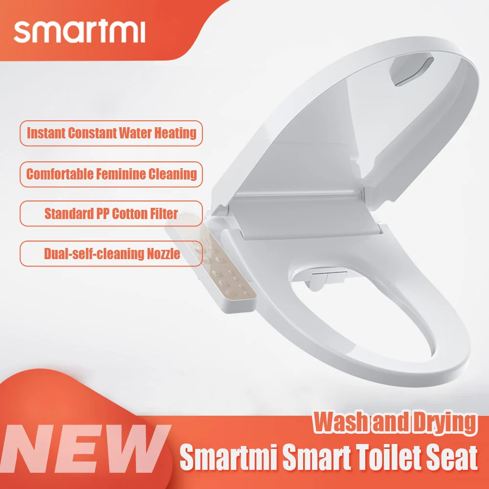 

Smartmi Smart Toilet Seat Lid Cover Water Heated Filter Electric Bidet Heating Spray Closestool with LED Night Light Intelligent