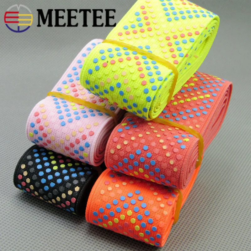 Meetee 2Meters 4cm Non-slip Glue Elastic Band Silicone Spring Webbing DIY Clothing Decor Rubber Sewing Accessories EB033 | Дом и сад