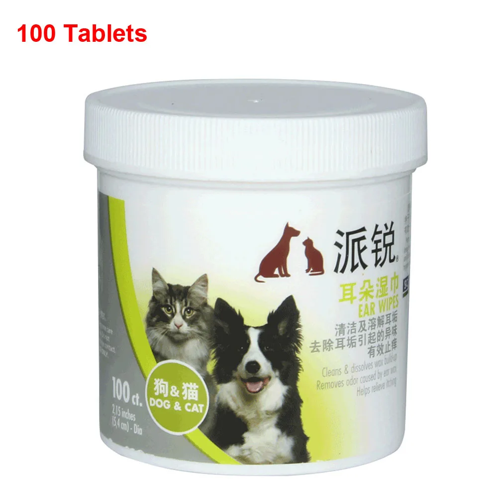 100Pcs Ear Wipes Non-woven Fabric Hygiene Cleaner Pet Gentle Stop Itching Non-irritating Health Dog Cat Disposable Otic Portable |