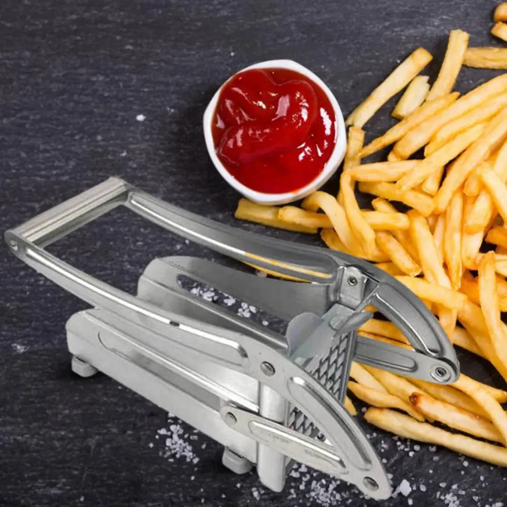 

French Fry Cutter Professional Stainless Steel Potato Cutter With 2 Replaceable Cutter Nets Great for Potatoes Carrots Cucumber