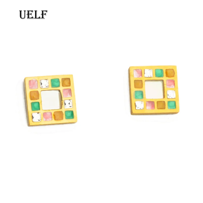 Женские серьги-гвоздики с фианитами 3 цвета | Украшения и аксессуары