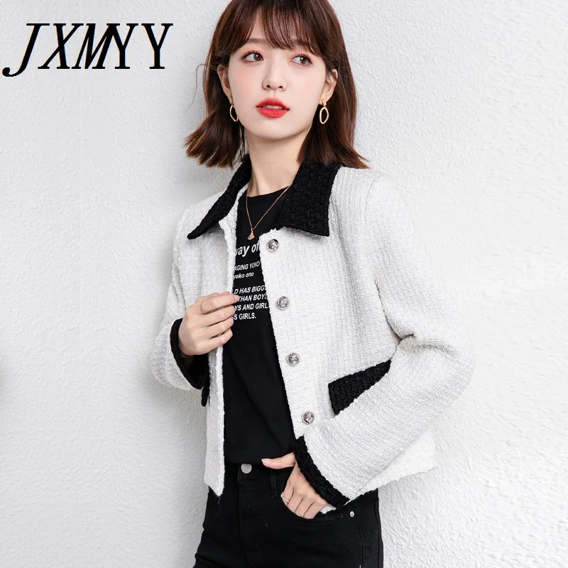 Женская короткая куртка с отложным воротником элегантный пиджак небольшим