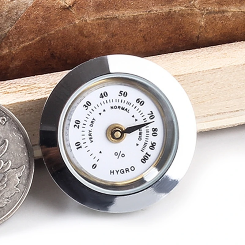 Высокоточный мини-гигрометр для сигар Круглый измеритель влажности 28 мм |