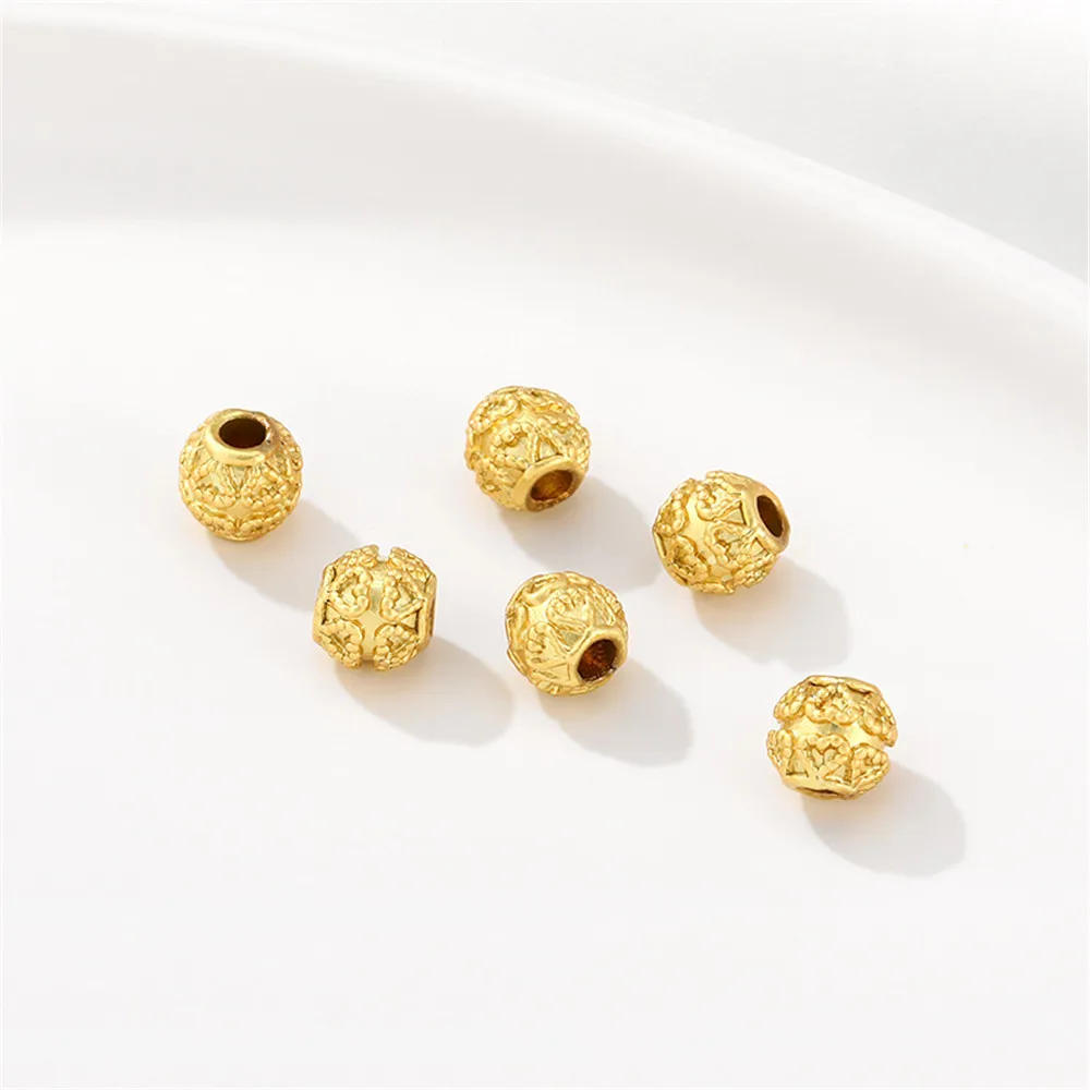 

Shajin color 7mm carved heart hole beads DIY handmade bracelet beads beads jewelry materials accessories