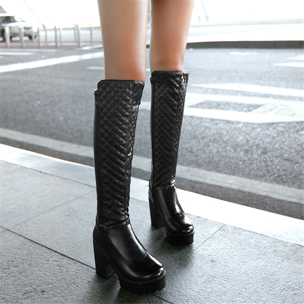 Overknees резиновые сапоги на платформе с высоким каблуком Обувь Botas Altas Mujer Tacones