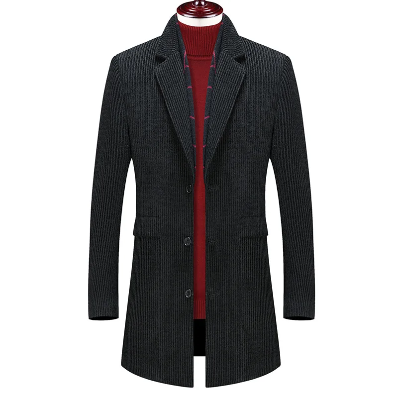 

2020 New Casual Long High Quality Wool Mens Winter Jacket
