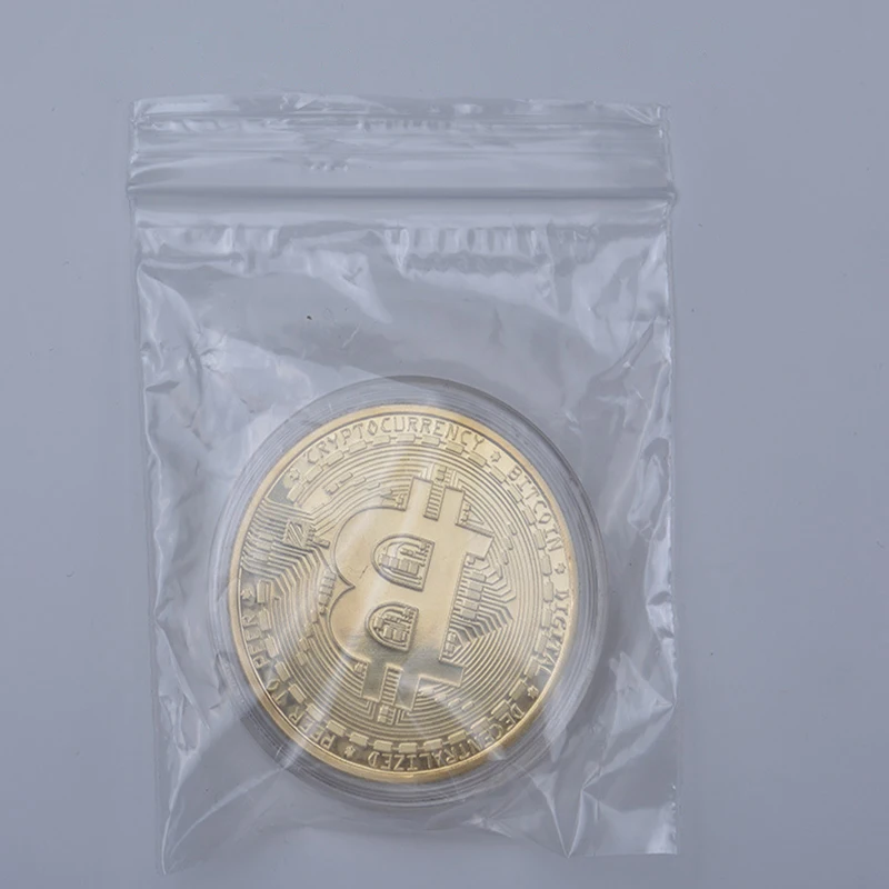 

1PCS Creative Souvenir Gold Plated Bitcoin Coin Collectible Great Gift Bit Coin Art Collection Physical Gold Commemorative Coin
