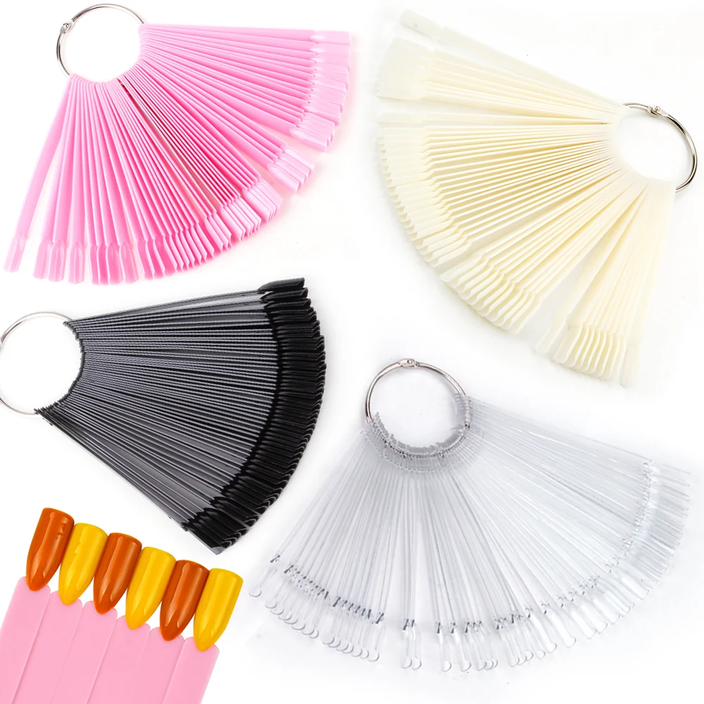 Веерообразные палочки для тренировок пальцев, накладные ногти, полная карта лака, демонстрация, аксессуары для маникюра, 24/50 шт.