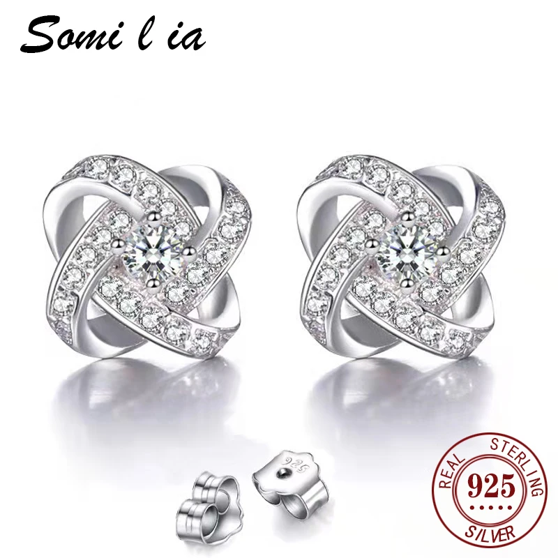 

Женские серьги из серебра 100% пробы, с фианитом
