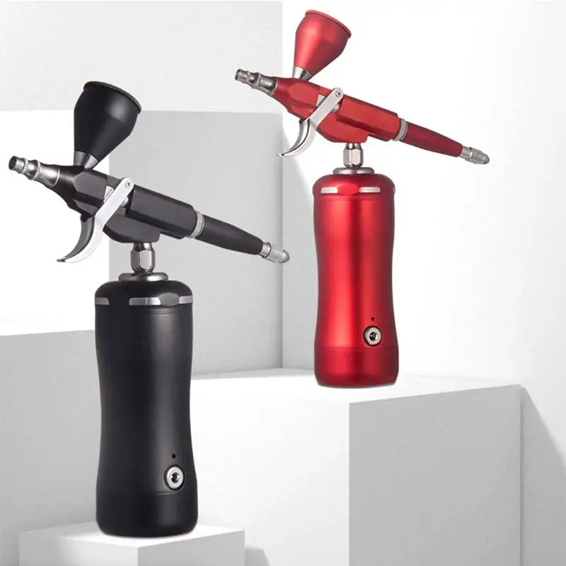 Satılık Yükseltilmiş Hava Fırçası Seti Taşınabilir Mini Hava Fırça Püskürtme Tabancası Kompresör Seti Tek çift Eylem Pnömatik Aracı