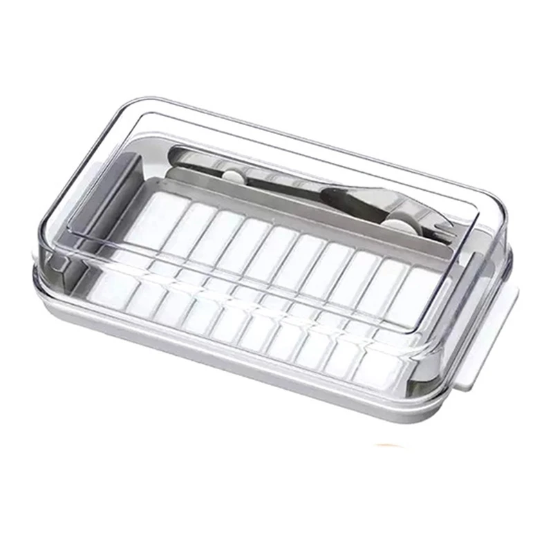 Portable Keeper Dish with Lid Sealing Cutting Kitchen Storage Butter Box Rectangle Container Cheese Food Cooking Tools | Дом и сад