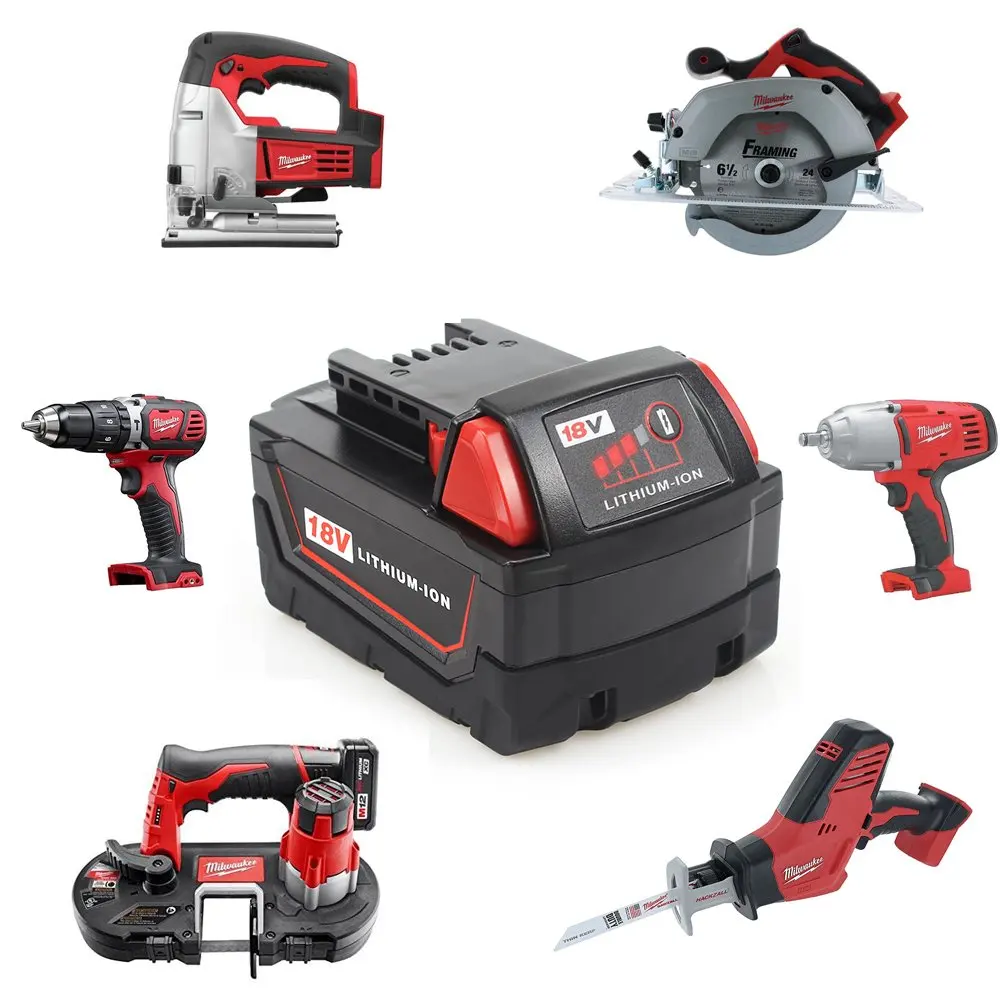 

2021 Original 18V 12800mAh Replacemet Lithium ion 12.8Ah Battery for Milwaukee Xc M18 M18B Cordless Tools Batteries+Charger