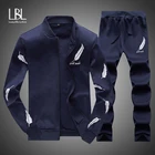 Для мужчин Мода двойка наборы для ухода за кожей повседневное спортивный костюм мужской 2018 Толстовка + треники костюмы мужчи