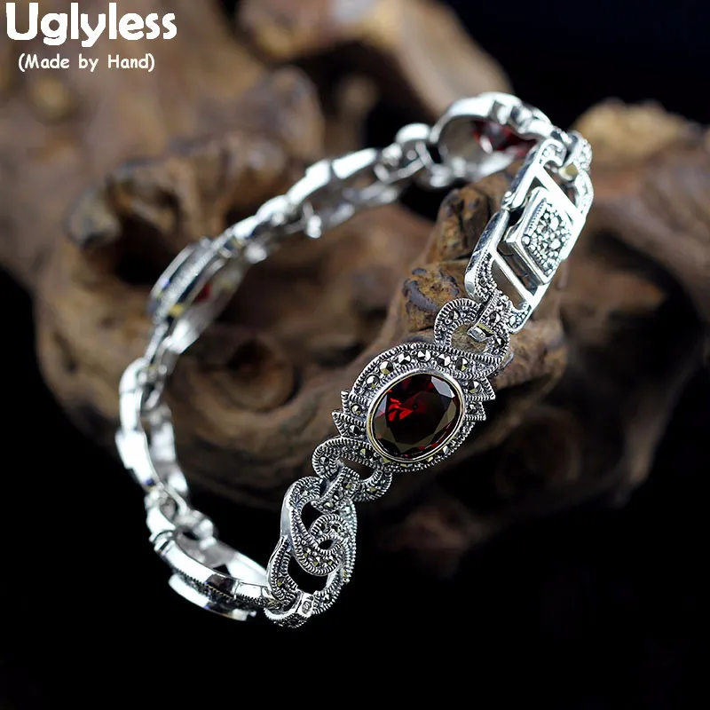 Винтажные браслеты Uglyless из тайского серебра с полыми крестиками для женщин