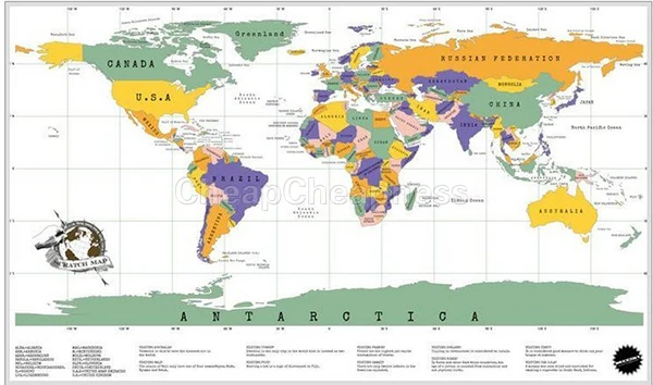 

Travel Scratch Off Map Personalized World Map Poster Traveler Vacation Log National Map The World School Office Tool