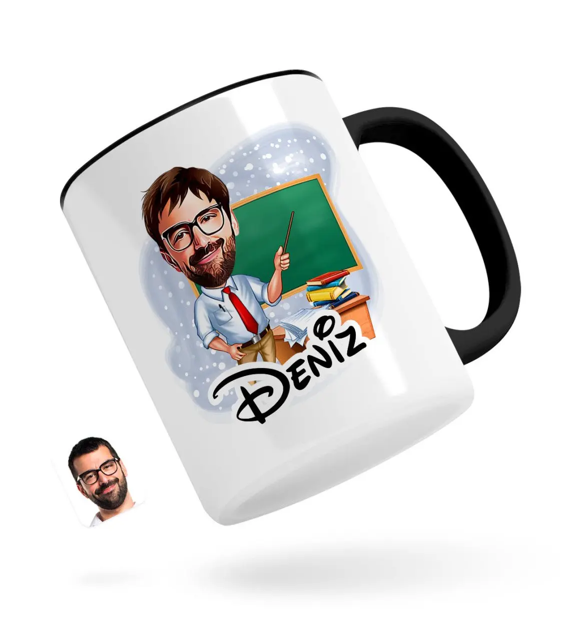 

Черная кружка с карикатурой для мужчин и учителей Bardak-1