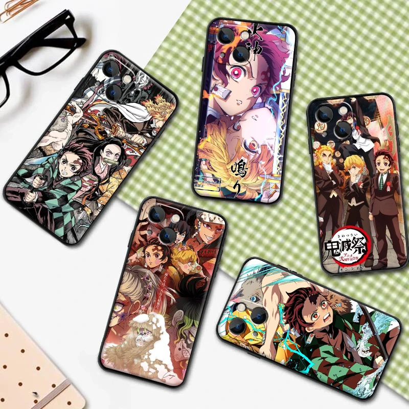 

Anime Demon Slayer Phone Case For iPhone 13 11 12 Pro Max 12 13 Mini XS XR Max 8 7 Plus 6 6s Plus SE 2020 Funda Coque Back Cover
