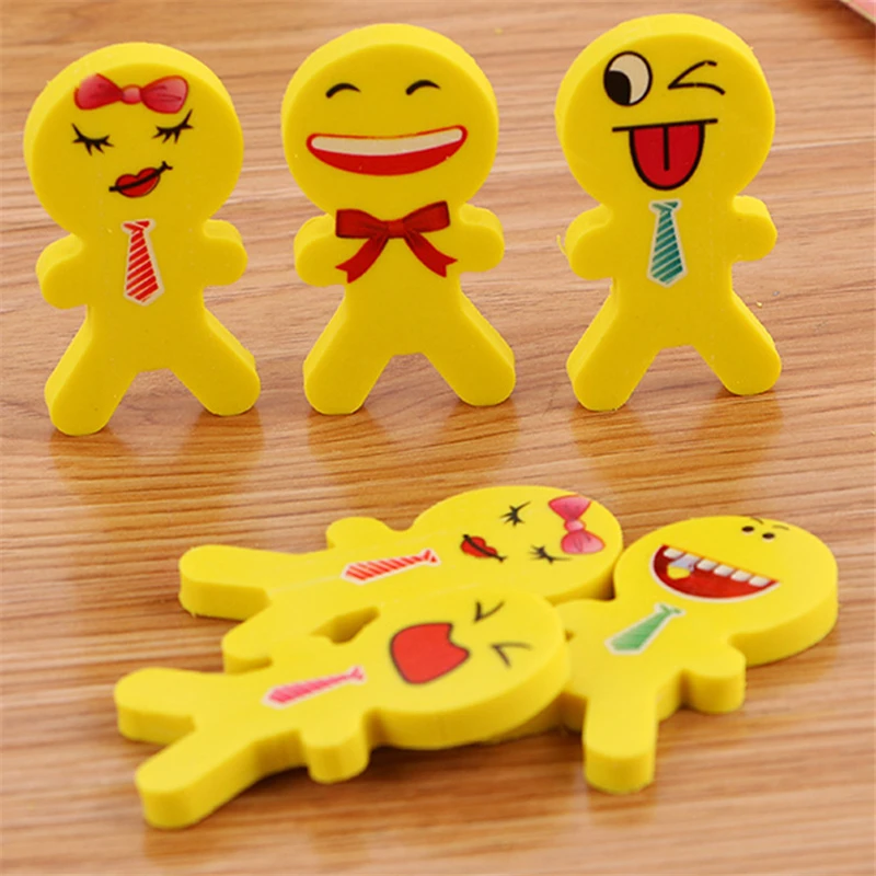

4Pcs Cute Cartoon Shape Rubber Eraser Student Learning Stationery for Child Creative Novelty Erasers New stationery