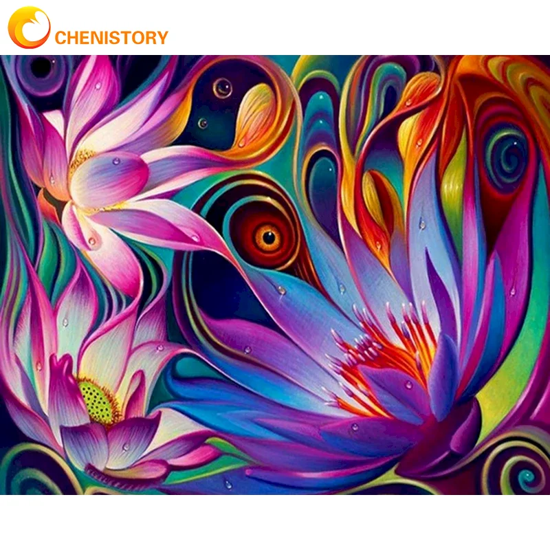 

CHENISTORY Diamond Painting Abstract Cross Stitch Kit Flower Art Crafts Semi-Finished for Kids Diy 5D Diamond Mosaic Painting