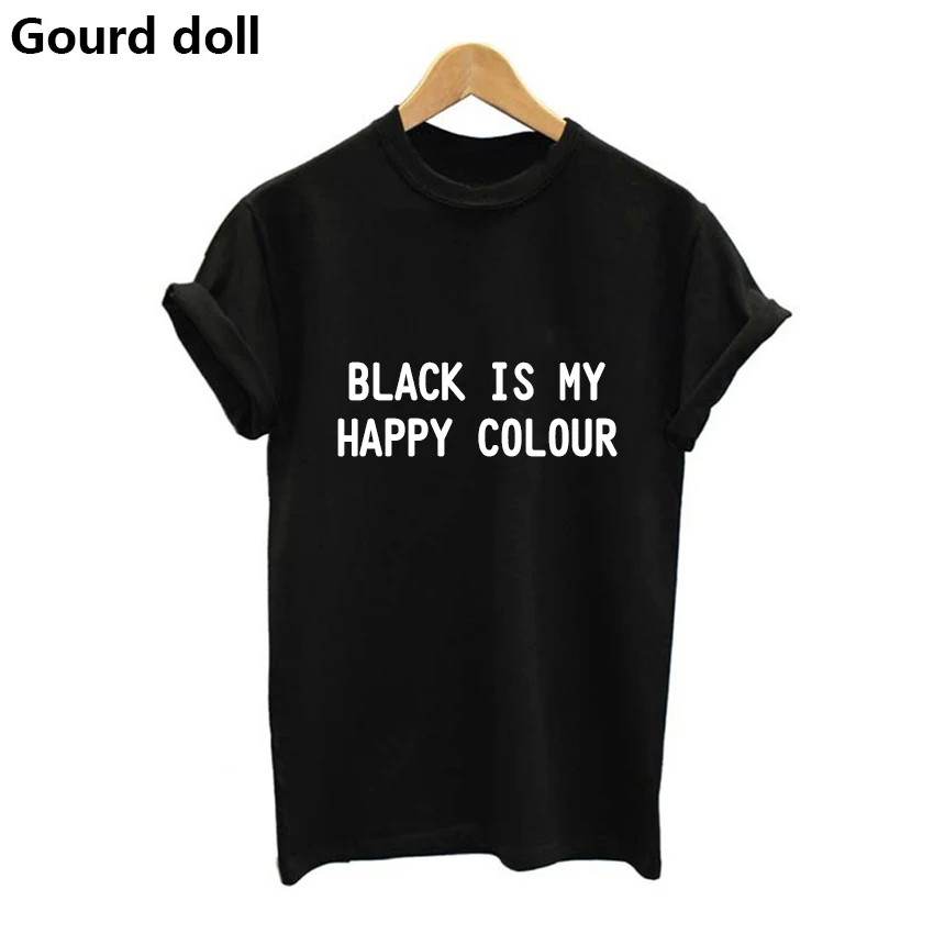 Женская футболка с круглым вырезом is my happy color летняя короткими рукавами в стиле