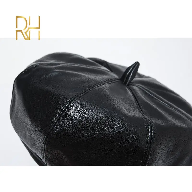 Женская восьмиугольная шляпа женская искусственная кожа тыква художница кепка