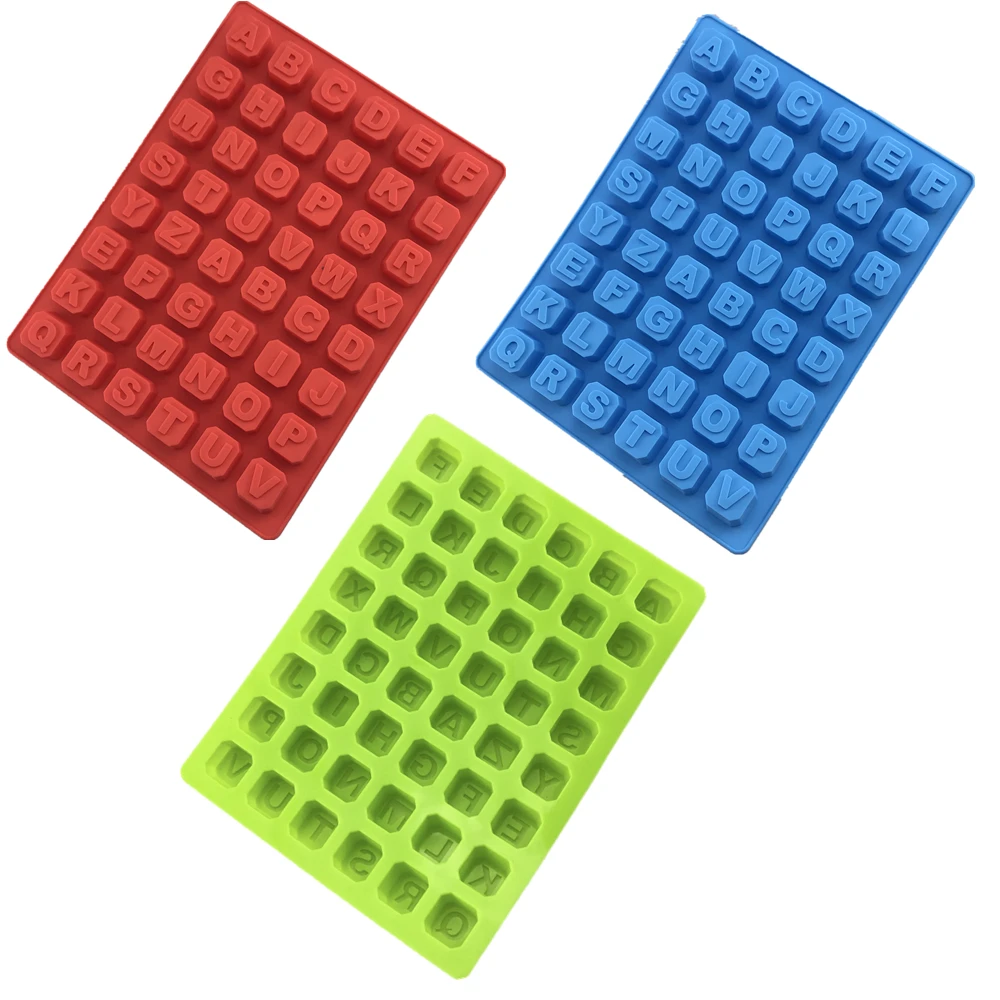 48 полость буквы квадратная форма кубик льда шоколадная силиконовая помадка