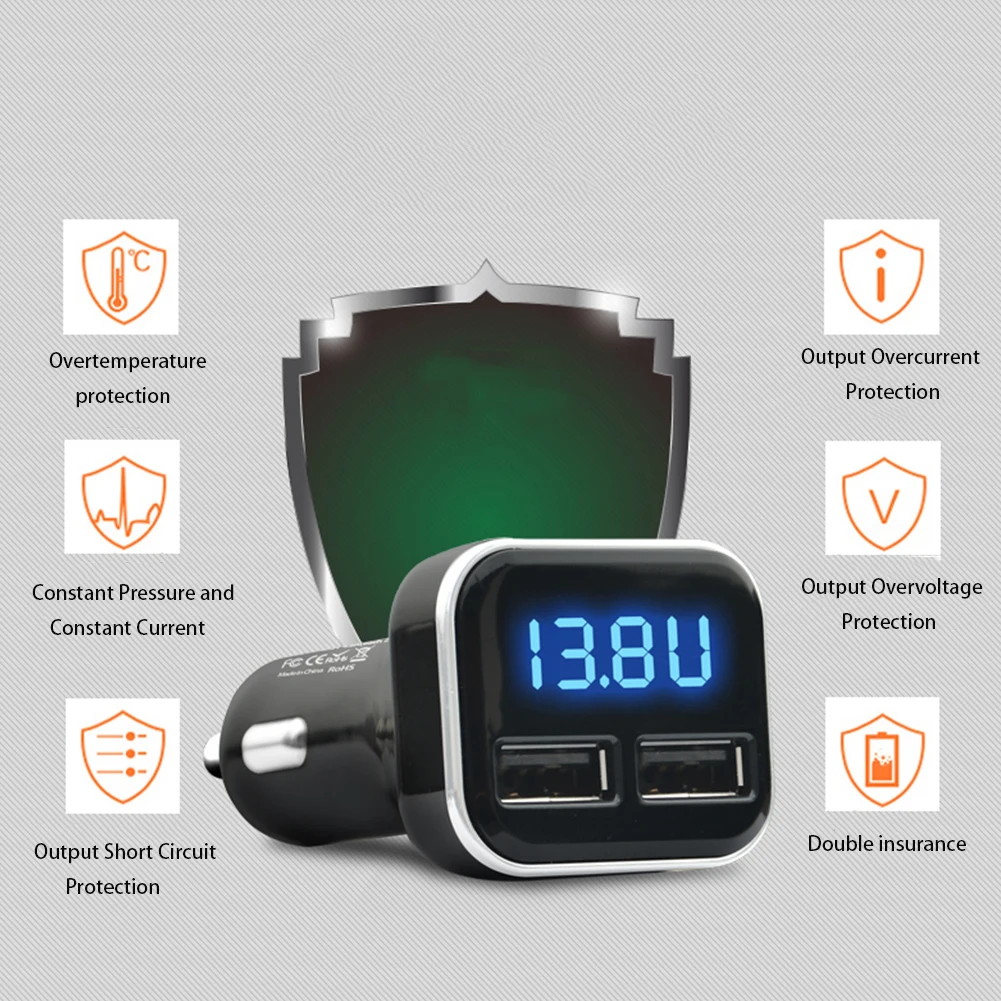 4.8A удобный мини универсальное автомобильное зарядное устройство адаптер