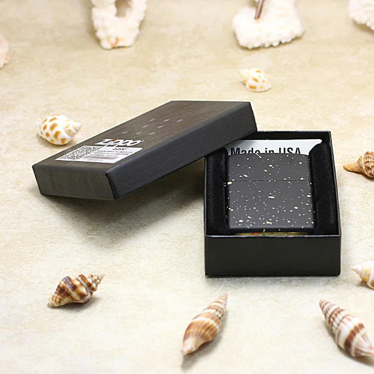 

Genuine Zippo oil lighter copper windproof Black lacquer Watercolor cigarette Kerosene lighters Gift anti-counterfeiting code