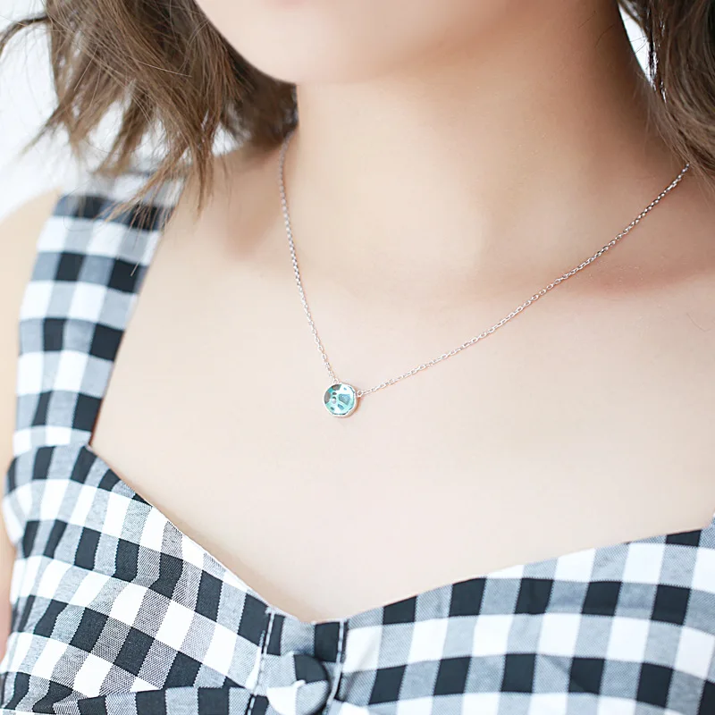 Цепочка женская из серебра 925 пробы с круглым кристаллом | Украшения и аксессуары