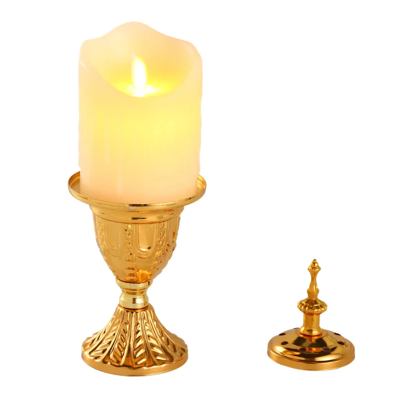 

European Style Candlestick Home Decoration Accessories for Living Room Candle Holders Decor Geometric Aroma Burner Bougeoir A