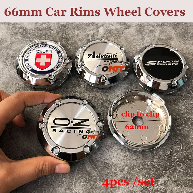

4pcs/set 6.6cm 66mm Car Emblem Rims Wheels Hub Center caps For HRE Advanti Spoon O.Z Racing OZ logo badge label Covers